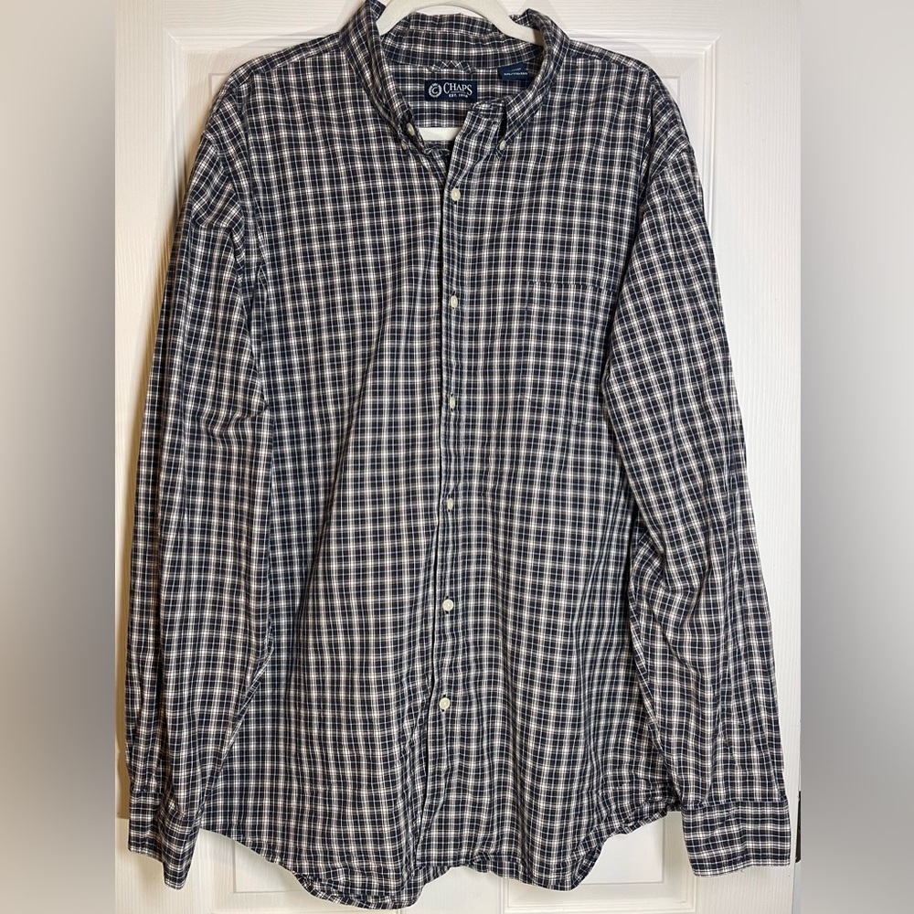 Chap’s Button Down Long Sleeve Stretch Shirt Mens Size XXL